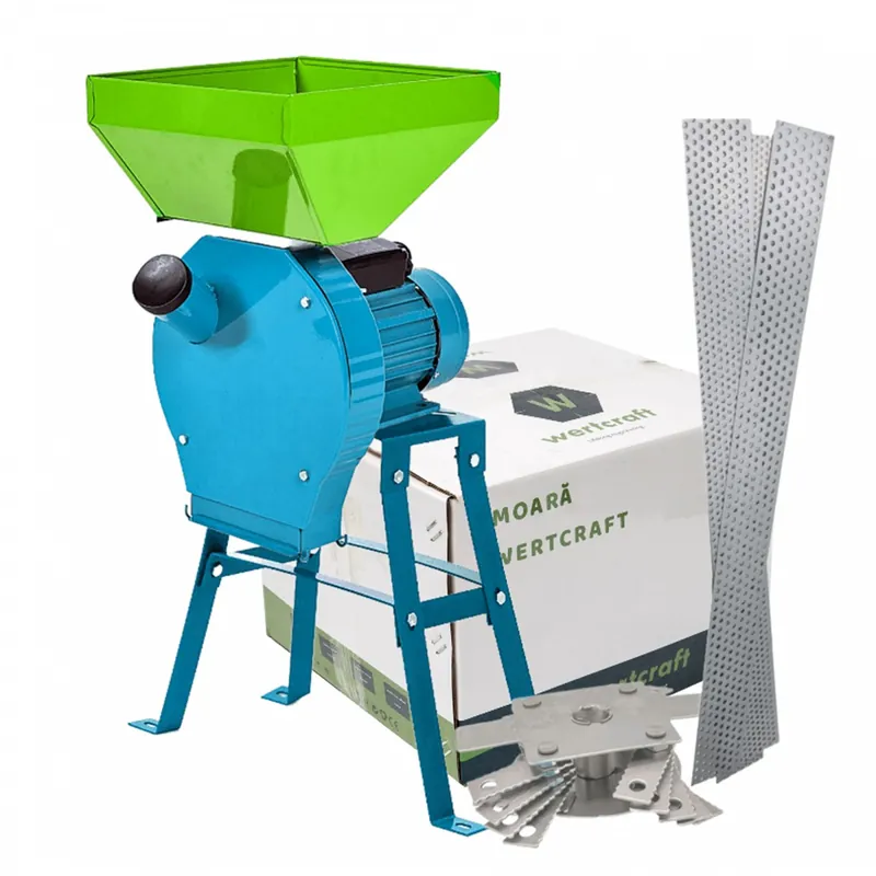 Super ofertă Moara Wertcraft cuva mare cu suport 3.5 Kw, 2850 Rpm, 4 site, 20 ciocanele, capacitate maxima de maruntire 350 kg/h, debit reglabil, uruiala, porumb, grau, orz